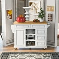 thumbnail image 1 of Royard Oaktree Rolling Kitchen Island with Drawers, Cabinet, Shelves, Spice Rack, and Towel Rack, 1 of 7