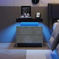 thumbnail image 1 of Royard Oaktree LED Nightstand with 2 Storage Drawers, Wood Bedside Table with LED Light for Bedroom, 1 of 6