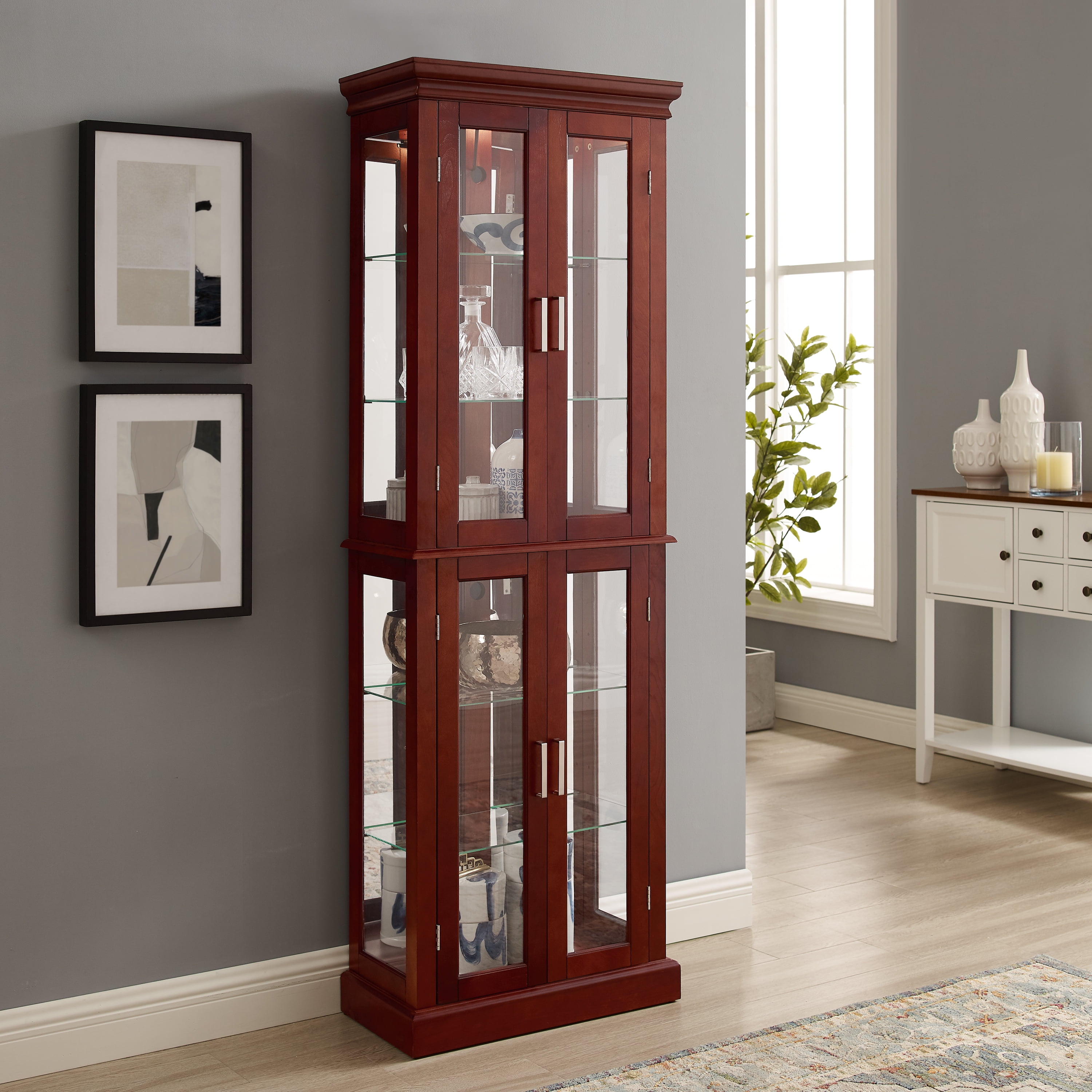 Lighted curio cabinet discount