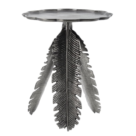 Royard Oaktree Metal Round End Table, Aluminum Side Table with Flower-Shape Tabletop for Living Room
