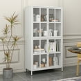 Royard Oaktree Metal Storage with 4 Tempered Glass Doors, 4