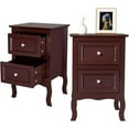 thumbnail image 1 of Royard Oaktree Nightstand Set of 2, Farmhouse Bedside Table with Drawers for Bedroom, Brown, 1 of 5