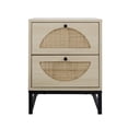 thumbnail image 1 of Royard Oaktree Rattan Nightstand Wooden End Side Table with 2 Rattan Drawers Boho Bedside Cabinet Accent Table for Bedroom Living Room,Natural, 1 of 1