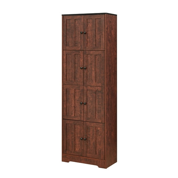 Royard Oaktree Freestanding Tall Hallway Storage Cabinet with Doors, Wood, Walnut