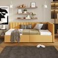 thumbnail image 1 of Royard Oaktree Upholstered Daybed with Drawers Twin Size Corner Daybed w/L-Shape Backres for Bedroom, 1 of 7