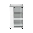 thumbnail image 1 of Royard Oaktree Wine Bar Cabinet with Glass-Door Cabinet and bottle Holder Modern Bar Cart on Wheels with Side Shelves and Top Tray, Wood Kitchen Storage Cart for Home Kitchen Dining, White, 1 of 5
