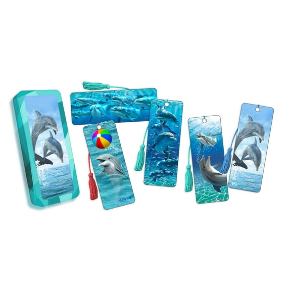 Royce Bookmark Collection - Dolphins - 5 Bookmarks with a collector tin