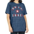 thumbnail image 1 of Royce Brand Women's Crew Neck Patriotic Americana Rolled Cuff Sleeve T-Shirt (Navy, S), 1 of 1