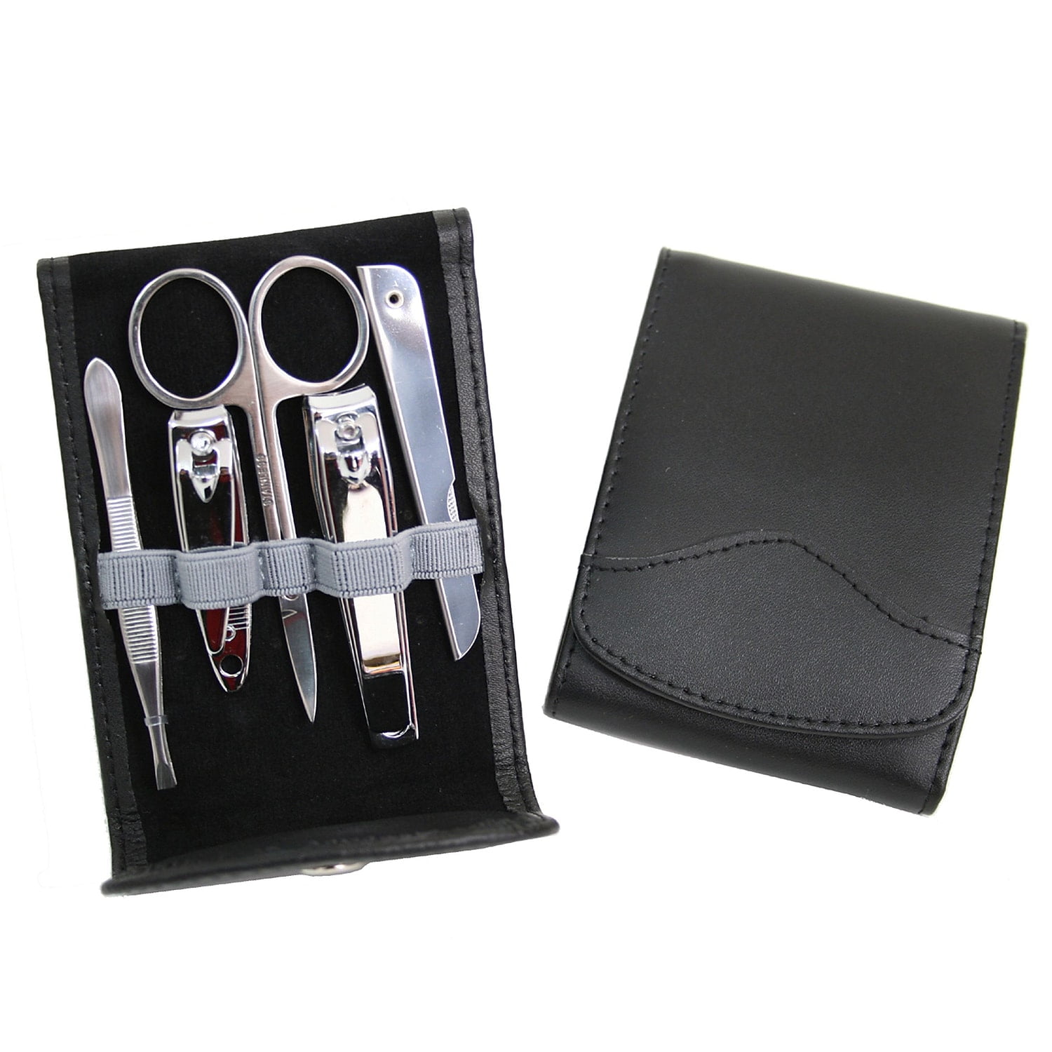 Royce Leather Flip Manicure Set Black 555-BLK-6