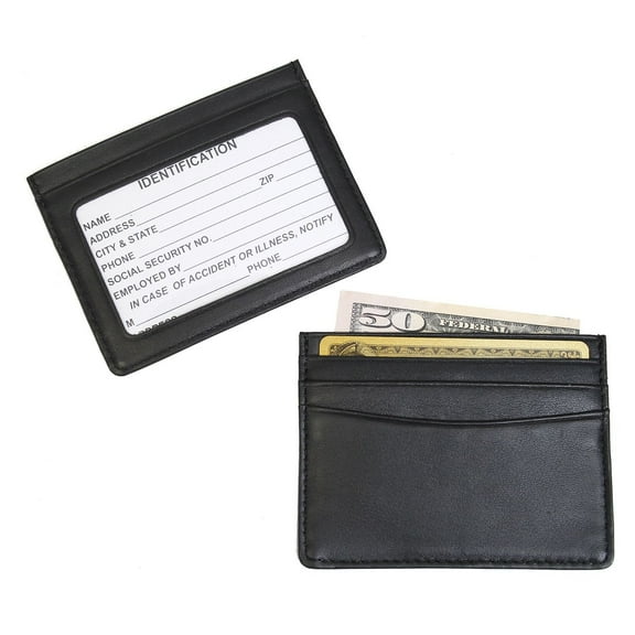 Royce Leather Mini Id & Credit Card Holder Black 406-BLK-5