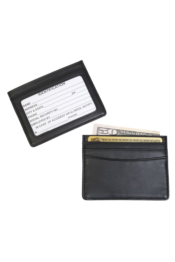 Royce Leather Mini Id & Credit Card Holder Black 406-BLK-5