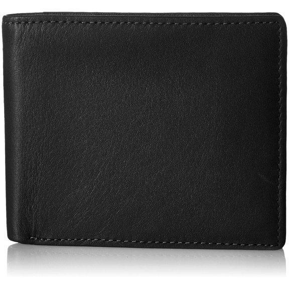 Royce Leather Rfid Blocking Bifold Wallet In Genuine Leather With Double Id Display Bi-Fold Wallet, Black Y101