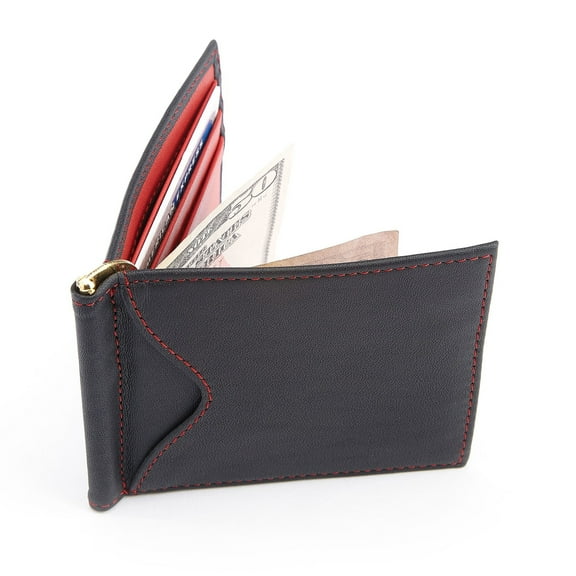Royce Leather Slim Men's Money Clip Credit Card Wallet(108-BL/RD-5)