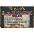 thumbnail image 1 of Royce's Man Cave Rules Chic Rustic Green Sign Home 8x12 Metal 108120049380, 1 of 1