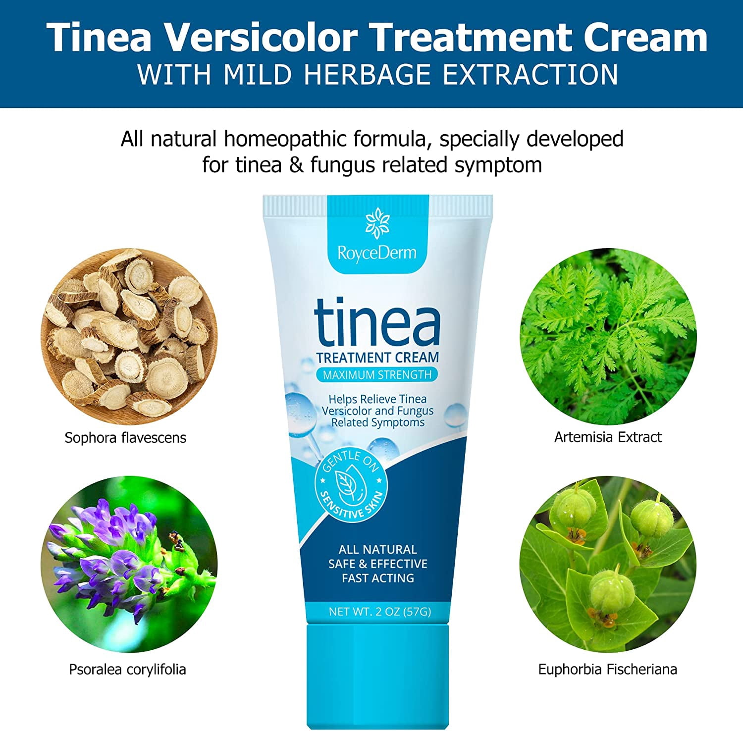Roycederm Tinea Versicolor Treatment, Athletes Foot Treatment, Ringworm Treatment for Humans, for Tinea Versicolor & Pedis,Fast Healing Anti Fungal Skin Cream