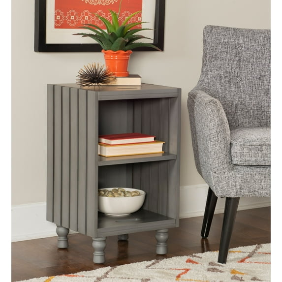 Royer Farmhouse Crate End Table, Gray