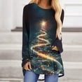 thumbnail image 1 of Royisotas 3/4 Sleeve Womens Tops Plus Size Black Casual Fall and Winter Christmas Shirts Loose Fit Crew Neck Womens T Shirts, 1 of 5