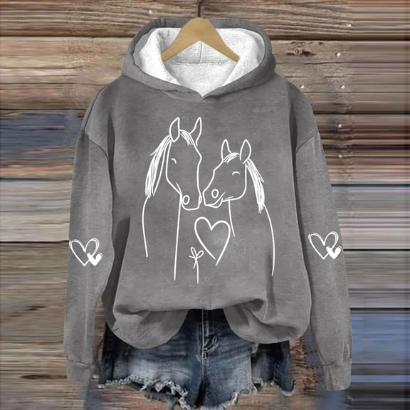 Royisotas Hoodies for Women Plus Size Animal Print Fall Hooded Sweatshirts Long Sleeve Casual Loose Fit Pullover Super Soft