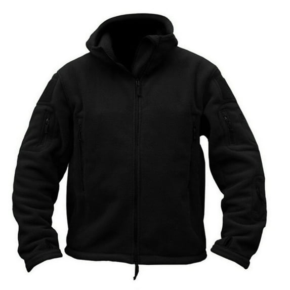 Royisotas Big and Tall Jackets for Men Multi Pocket Outwear Winter Solid Color Fleece Zipper Warm Mens Coats Long Sleeve