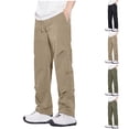 thumbnail image 1 of Royisotas Big and Tall Pants for Men Winter Stretch Elastic Waist Black Dressy Breathable Mens Pants with Pockets, 1 of 8