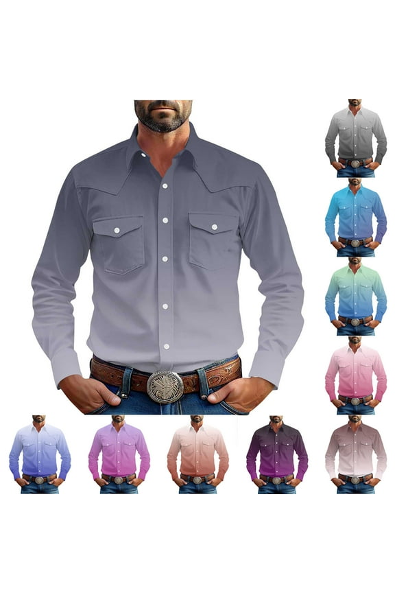 Button Down Shirts for Men Big and Tall Long Sleeve Shirt Work Fashion Dress Mens Tops