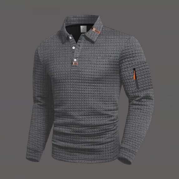 Royisotas Button Down Shirts for Men Collared Shirt Trendy Polo Long Sleeve Mens Tops Business