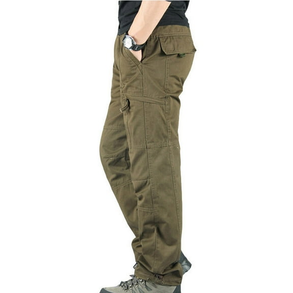 Royisotas Cargo Pants for Men Work Winter with Pockets Elastic Waist Mens Pants