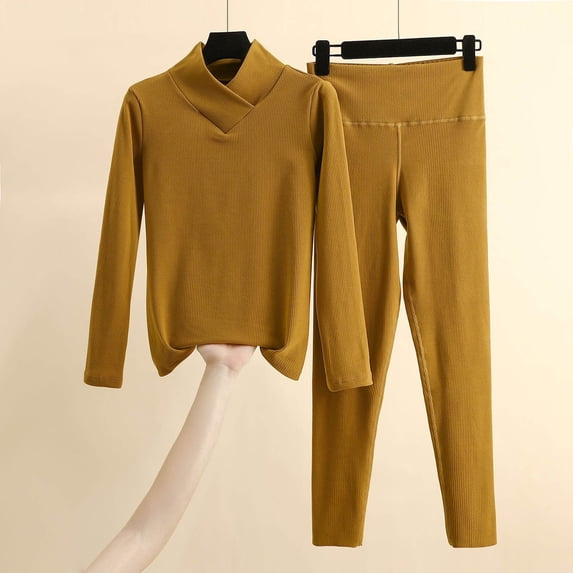 Royisotas Casual Pajamas for Women Thick Sleepwear Soft Two Piece Long Sleeve Fashion Womens Lounge sets
