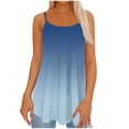 thumbnail image 1 of Royisotas Casual Women Tank Tops Summer Sleeveless Navy Camisoles for Women Plus Crew Neck Thin Strap Gradient Color Pleated Women's Tanks & Camis, 1 of 4