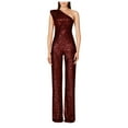 thumbnail image 1 of Royisotas Casual Fall One Shoulder Sequin Sleeveless Women's Jumpsuit Tunic Strapless Dressy Slim Straight Pant Rompers, 1 of 4