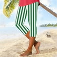 thumbnail image 1 of Royisotas Casual Womens Pants Striped Yoga Gym High Waist Summer Capris Pants Leggings Elastic Slim-Leg Womens Capris, 1 of 6