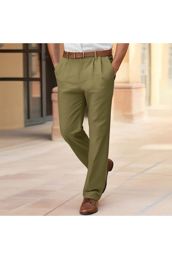 Dress Pants for Men Winter Business Straight Leg with Pockets Big and Tall Casual Mens Pants