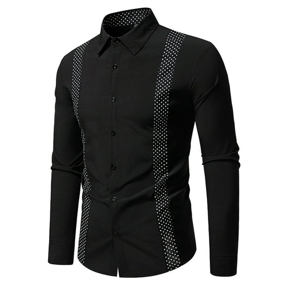Royisotas Dress Shirts for Men Long Sleeve Mens Shirts Casual Big and Tall Mens Fashion Turndown Collar Cardigan Business Top Shirt Button Tops