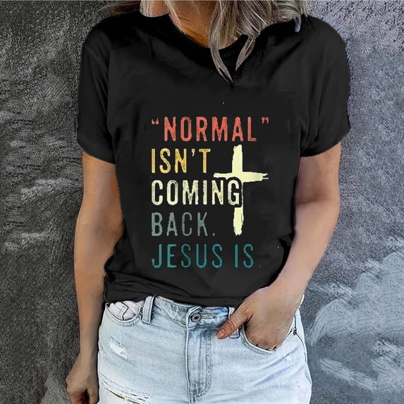 Royisotas Easter Shirts Rabbit Happy Easter Print Tshirts for Women Summer Crew Neck Short Sleeve Tops