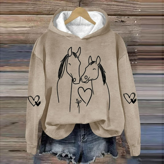 Royisotas Women's Hoodies and Sweatshirts Fall and Winter Animal Print Hooded Sweatshirts Casual Loose Fit Long Sleeve Pullover Super Soft