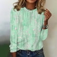 thumbnail image 1 of Royisotas Floral Womens Plus Size Tops Long Sleeve Fall and Winter Casual Green Plus Size for Shirts Loose Fit Crew Neck Womens T Shirts, 1 of 4