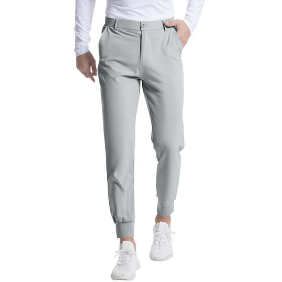 Royisotas Gray Pants for Men Running with Pockets Golf Athletic Fashion Jogger Mens Pants
