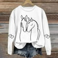 thumbnail image 1 of Royisotas Horse Print Sweatshirts for Women Plus Size Long Sleeve Fleece Fall Pullover Crew Neck Casual Loose Fit No Hood Blouse, 1 of 1