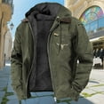 thumbnail image 1 of Royisotas Jackets for Men Solid Color Outwear Winter Cargo Zipper Long Sleeve with Pockets Mens Coats, 1 of 3