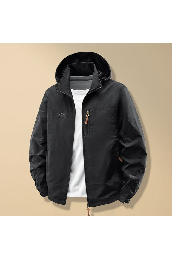 Jackets for Men Waterproof Coats with Hood Big and Tall Windproof Pockets Winter Mens Rain Jackets Outdoor