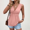 thumbnail image 1 of Royisotas Kink Front Tank Tops for Women Casual V Neck Loose Fit Tunic Sleeveless V Neck Comfy Womens Shirts, 1 of 9