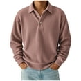 thumbnail image 1 of Royisotas Knitted Shirts for Men Fashion Collared Shirt Long Sleeve Button Down Polo Mens Tops, 1 of 4