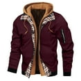 thumbnail image 1 of Royisotas Lightweight Jackets for Men Outwear Pockets Fleece with Hood Solid Color Long Sleeve Warm Mens Coats Zipper, 1 of 4