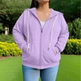 thumbnail image 1 of Royisotas Long Sleeve Hoodies for Women Plus Size Plain Winter Plus Size Pullover Casual Full Zip Hooded with Pockets Tops, 1 of 6