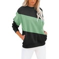 thumbnail image 1 of Royisotas Long Sleeve Plus Size Sweatshirts for Women Fall and Winter Color Block Pullover Trendy Crewneck Casual Side Pockets No Hood Tops, 1 of 7