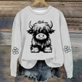 thumbnail image 1 of Royisotas Long Sleeve Women Sweatshirts Fleece Animal Print Winter Pullover Casual Crew Neck Trendy Hoodless Tops, 1 of 1