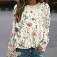 thumbnail image 1 of Royisotas Long Sleeve Womens Sweatshirts Floral Graphic Fall and Winter Pullover Trendy Casual Loose Fit Crew Neck No Hood Shirts, 1 of 1