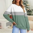 thumbnail image 1 of Royisotas Long Sleeve Womens Sweatshirts Plus Size Raglan Color Block Tunic Winter Pullover Casual Green V Neck No Hood Shirts, 1 of 5