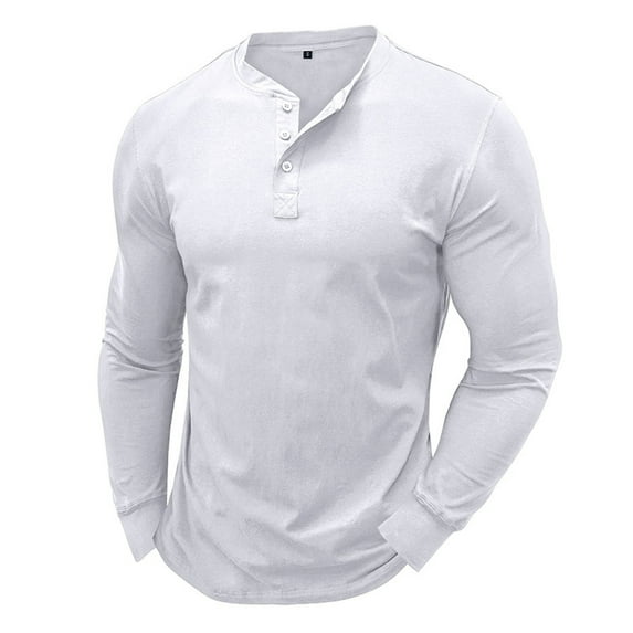 Royisotas Mens Athletic T Shirts Casual Tops Henley Pullover Long Sleeve Fashion Shirts for Men Crewneck