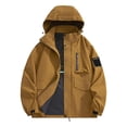 thumbnail image 1 of Royisotas Mens Big and Tall Jackets Windproof Coats Winter with Pockets Cargo Waterproof Long Sleeve Rain Jackets for Men, 1 of 8